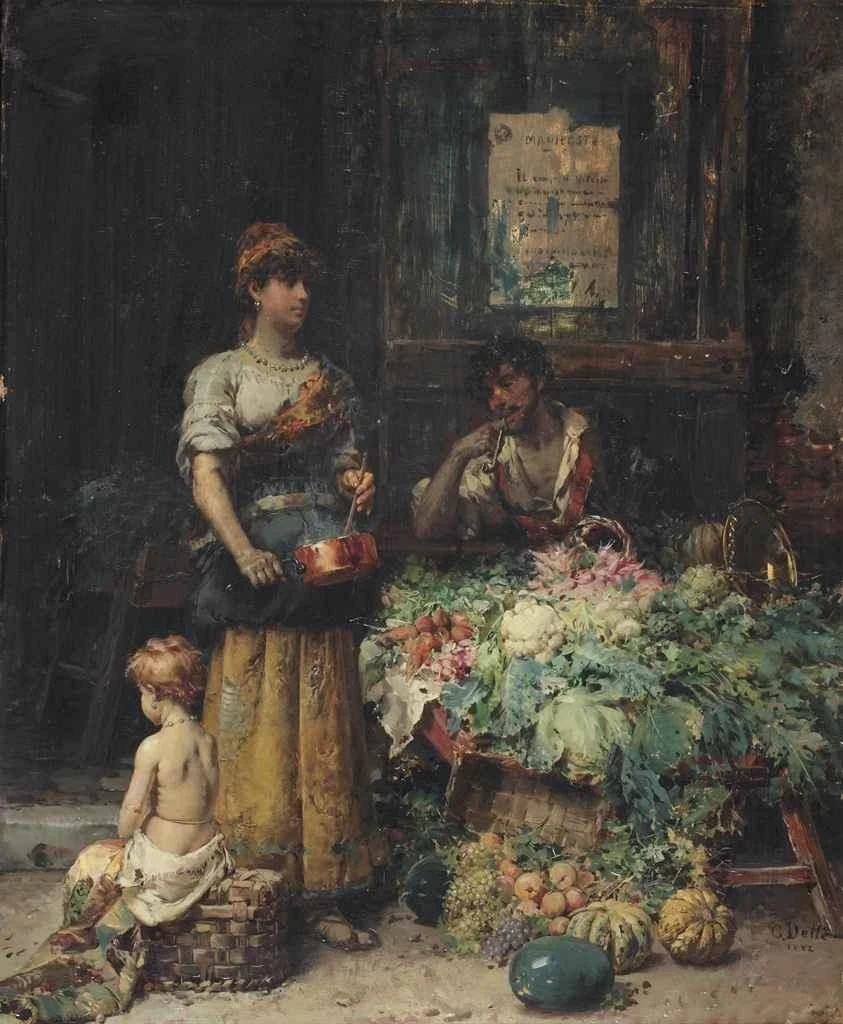 Cesare Detti - Venditrice di verdura